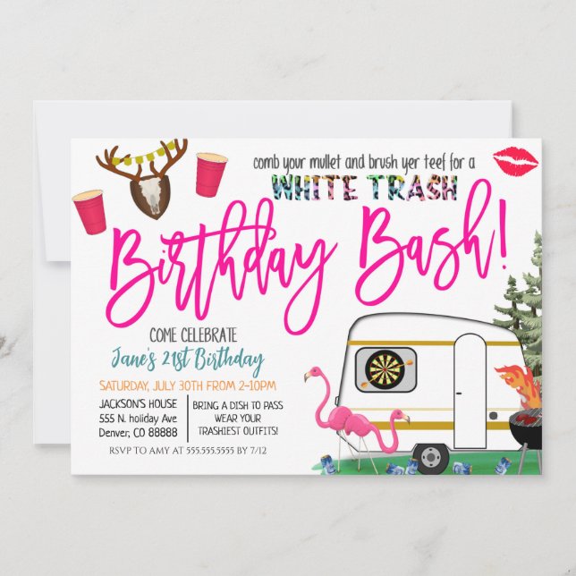 White Trash Bash Einladung (Vorderseite)