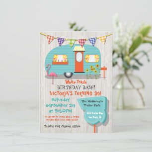 White Trash Birthday bash Party Einladung