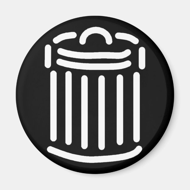 White Trash Can Symbol Magnet (Vorne)