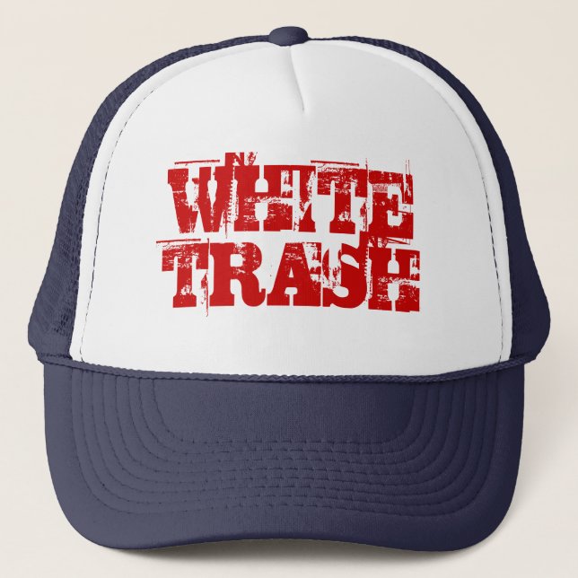 WHITE TRASH-FERNLASTFAHRER-HUT TRUCKERKAPPE (Vorderseite)