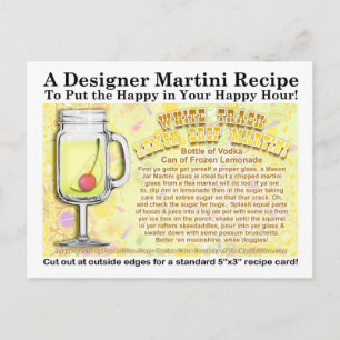 White Trash Lemon Drop Joke Martini Rezept Postcar Postkarte