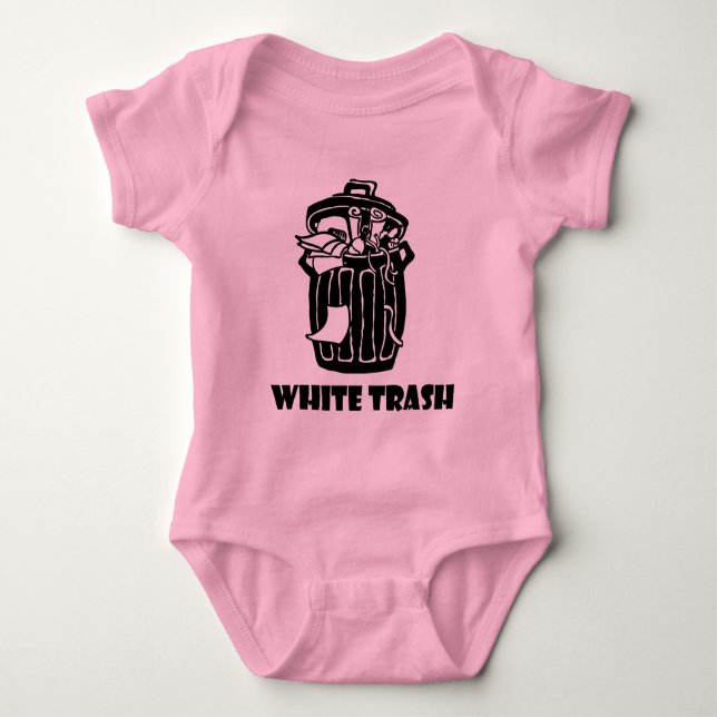 White Trash-Mülleimer Baby Strampler (Vorderseite)