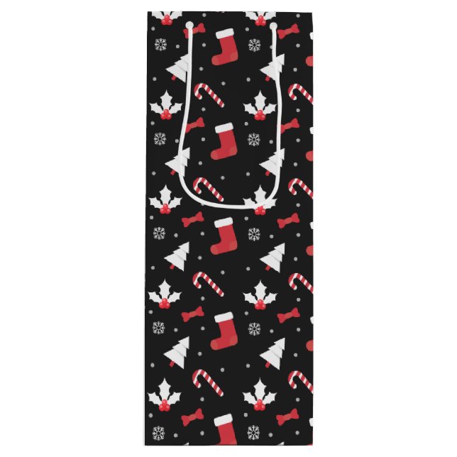 White Tree Chalkboard Weihnachten Geschenktüte Für Weinflaschen (Vorderseite)