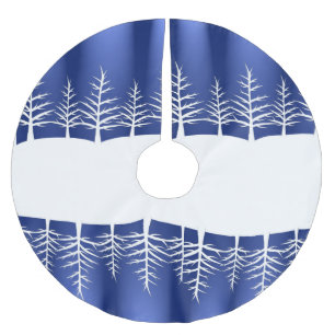 White Tree Silhouetten Elegante Weihnachten Polyester Weihnachtsbaumdecke