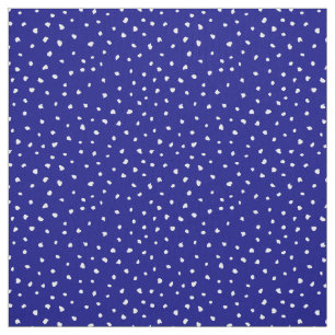 White Trendy Moderne Abstrakte Punkte auf Navy Blu Stoff