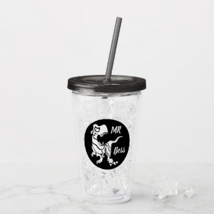 White Trex der Boss Dino Acryltrinkbecher
