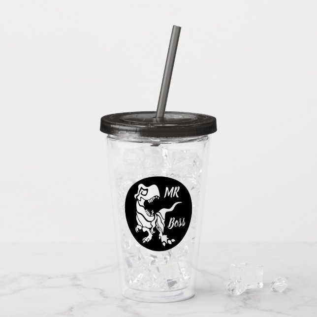 White Trex der Boss Dino Acryltrinkbecher (Rückseite Ice)