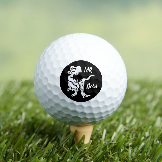 White Trex der Boss Dino Golfball (Insitu T-Shirt)