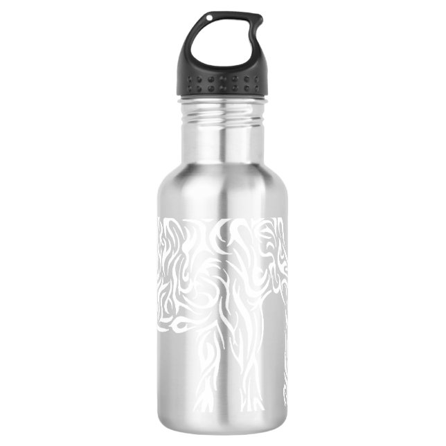 White Tribal Elephant Trinkflasche (Vorderseite)