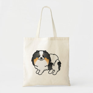 White Tricolor Spitz Niedlich Cartoon Dog Tragetasche