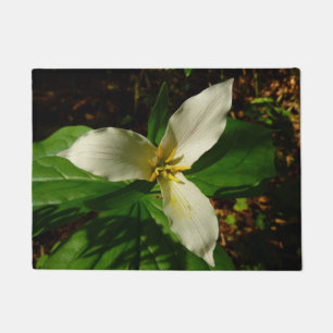 White Trillium Blume Spring Wildblume Fußmatte