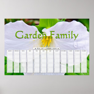 White Trillium Custom Special Days Calendar Poster