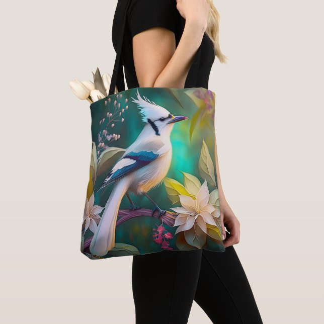 White Tufed Aquamarin Wing Jay Fantasy Bird (Von Nahem)