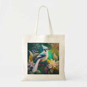 White Tufed Aquamarin Wing Jay Fantasy Bird Tragetasche