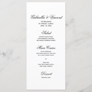 White Tulip and Pearls Spring Wedding Menu Menükarte