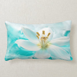 White Tulip Blume Blauer Wasserteich Aqua Lendenkissen