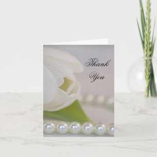 White Tulip und Pearls Bridesmaid Vielen Dank Dankeskarte