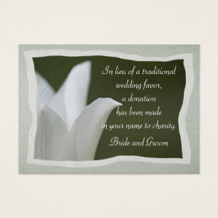 White Tulip Wedding Wohltätigkeit Fevor Card