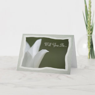 White Tulip wirst du meine Bridesmaid sein Einladung