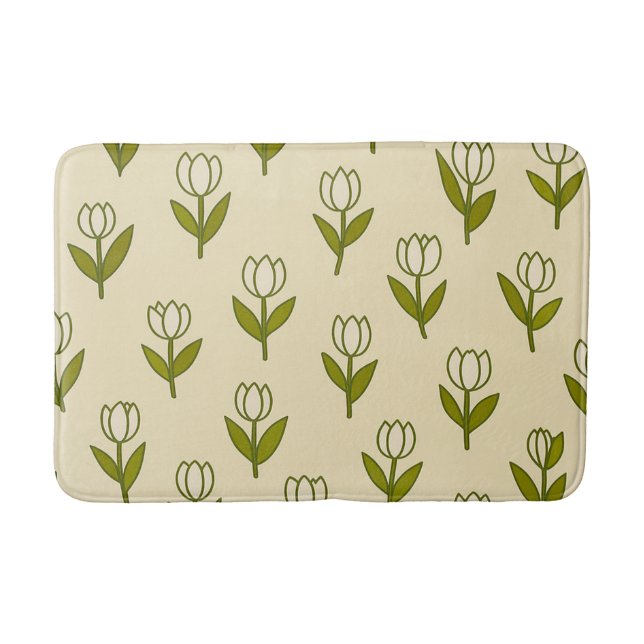 White Tulips Bath Mat Badematte (Vorderseite)