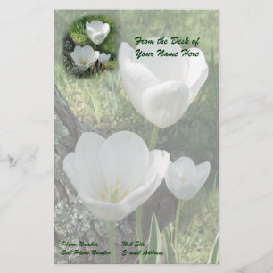 White Tulips Blume Trio Briefpapier