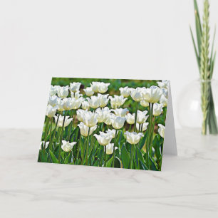White Tulips Scripture Card John 1:16 Karte