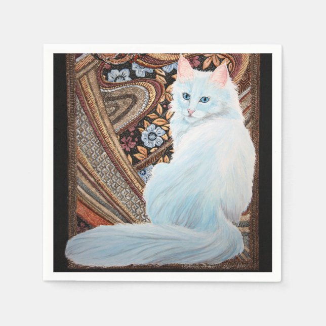 White Turkish Angora Serviette (Vorderseite)