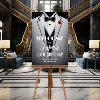 White Tuxedo Black Krawatte Event Poster Sign