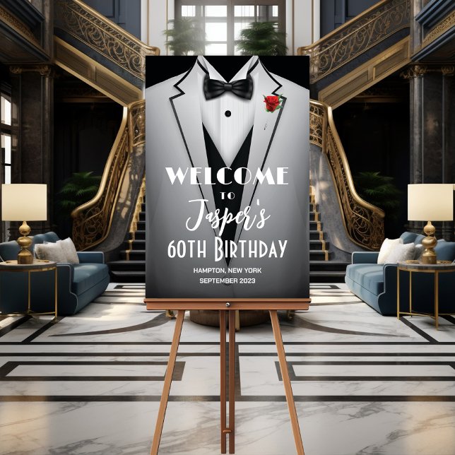 White Tuxedo Black Krawatte Event Poster Sign (Von Creator hochgeladen)