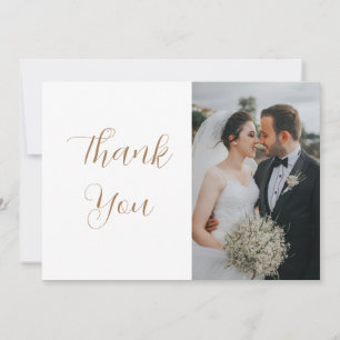 White Two Foto Holiday Card Dankeskarte