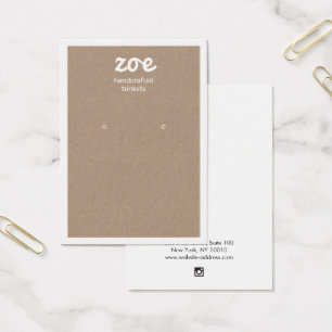 White Typografy Kraft Earring Display Card