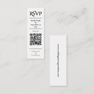 White UAWG QR Code Hochzeitkarte Mini Visitenkarte
