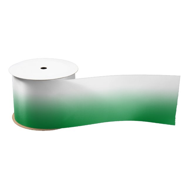 White und Kelly Green Ombre Satinband (Spule)