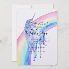 White Unicorn Geburtstag Einladung