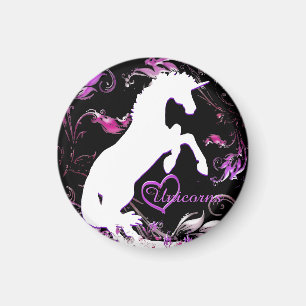 White Unicorn V (Farbenfroher Splash) Magnet