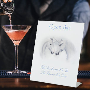 White Unicorns Liebe Couple Open Bar Sockelschild