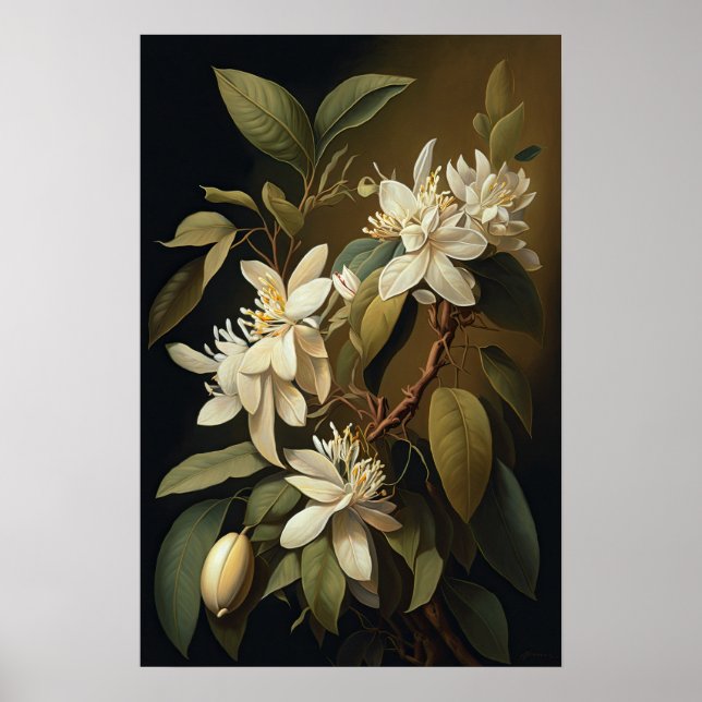 White Vanilla Blume Art Print Poster (Vorne)
