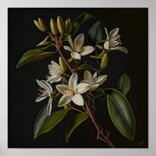White Vanilla Blume Art Print Poster