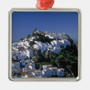 White Village Casares, Andalusien, Spanien Silbernes Ornament