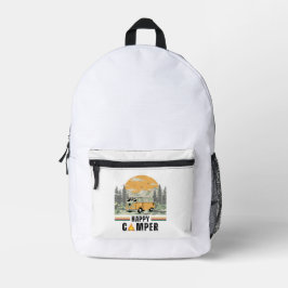 White Vintag Mountain Adventure Nature Camper Van Bedruckter Rucksack