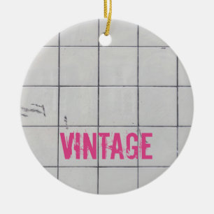 White Vintag Tiles 80er 70er 60er Retro verwendet Keramik Ornament