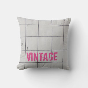 White Vintag Tiles 80er 70er 60er Retro verwendet Kissen