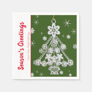 White Vintage Weihnachtsbaum Ornament Template Serviette