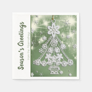 White Vintage Weihnachtsbaum Ornament Template Serviette
