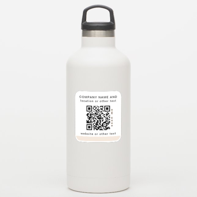 White Vinyl Quadyl Business QR Code Wasser Flasche Aufkleber (Wassserflasche)