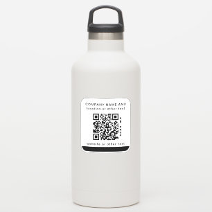 White Vinyl Quadyl Business QR Code Wasser Flasche Aufkleber