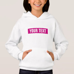 White Viva Magenta Anpassen von Text-Girls Hoodie