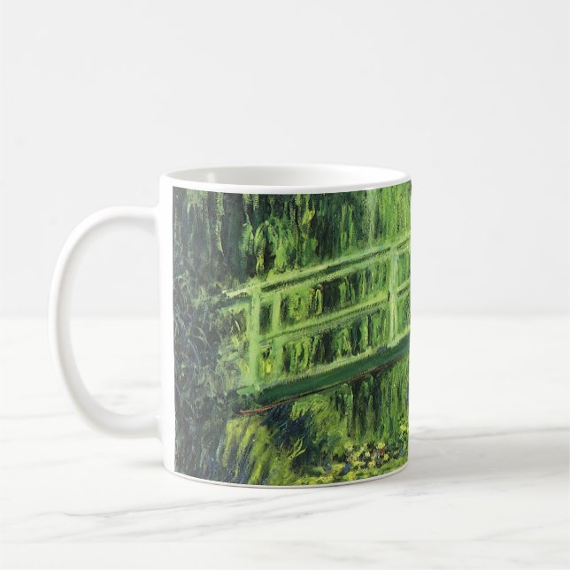 White Wasserlilien von Claude Monet, Vintag Art Tasse (Links)