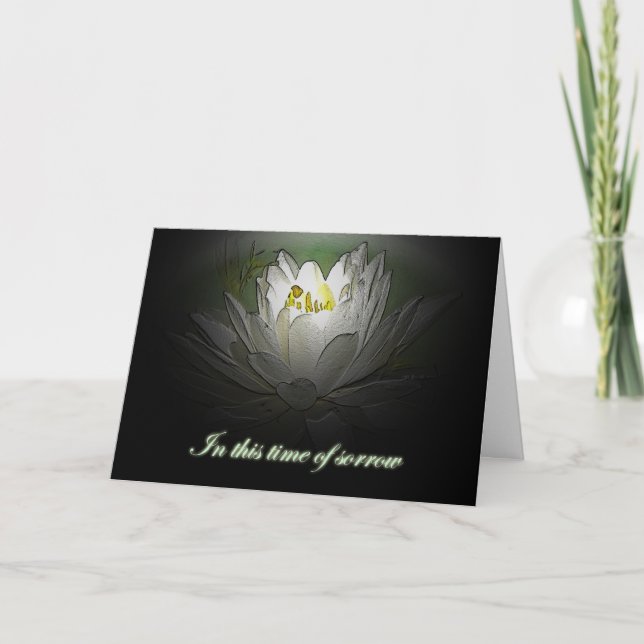 White Water Lily Sympathy Card Karte (Vorderseite)