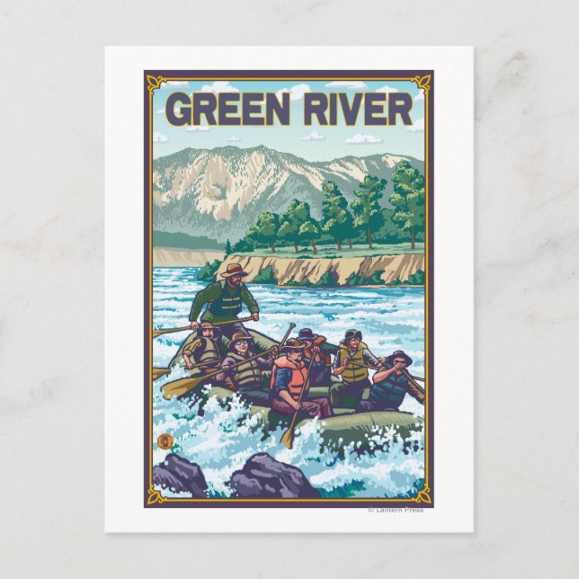 White Water Rafting - Green River, Washington Postkarte (Vorderseite)